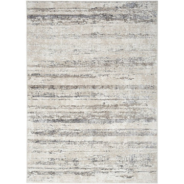 Glitz GLZ10 Modern Abstract Distressed Metallic Shimmer Hi-Low Textured Soft-Touch Polyester Low Profile Short-Pile Cream/Grey Rug-Nourison-Rug Love - The Most Loved Rug Store